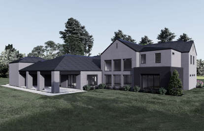 Modern Transitional House Plan #8318-00390 Elevation Photo