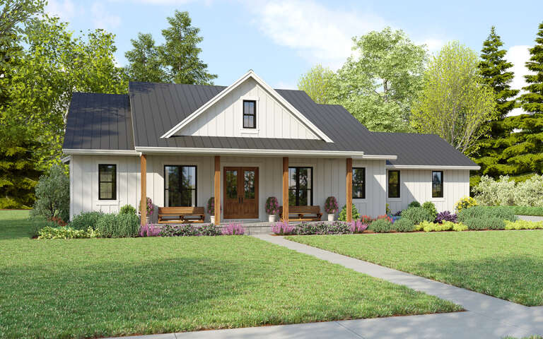 House Plan House Plan #31342 Angled Front Elevation