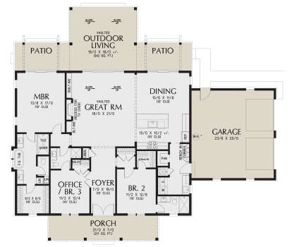Floorplan 1 for House Plan #2559-01043