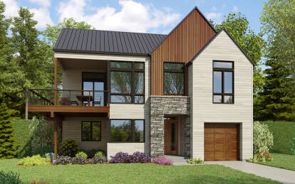 Modern Transitional House Plan #2559-01046 Elevation Photo