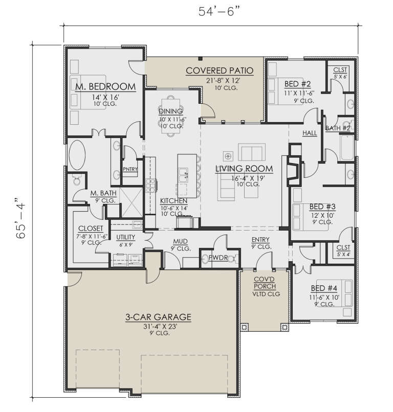 House Plan House Plan #31357 Drawing 1