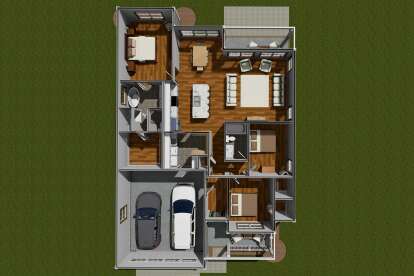 Overhead First Floor for House Plan #4848-00418
