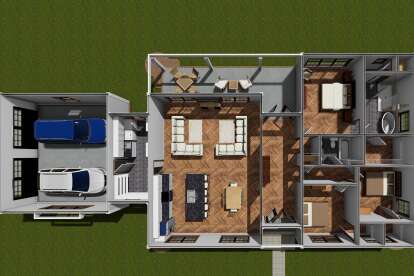 Overhead First Floor for House Plan #4848-00419