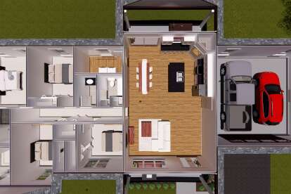 Overhead First Floor for House Plan #4848-00421