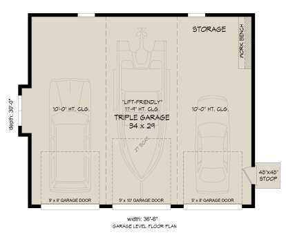Garage Floor for House Plan #940-01122
