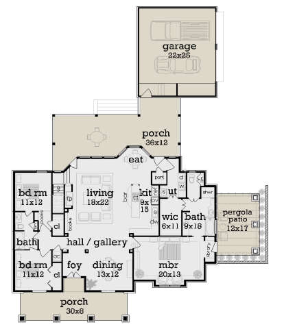 Main Floor  for House Plan #048-00303