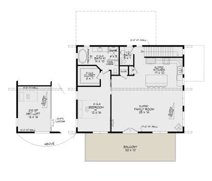 Main Floor/Loft for House Plan #940-01125