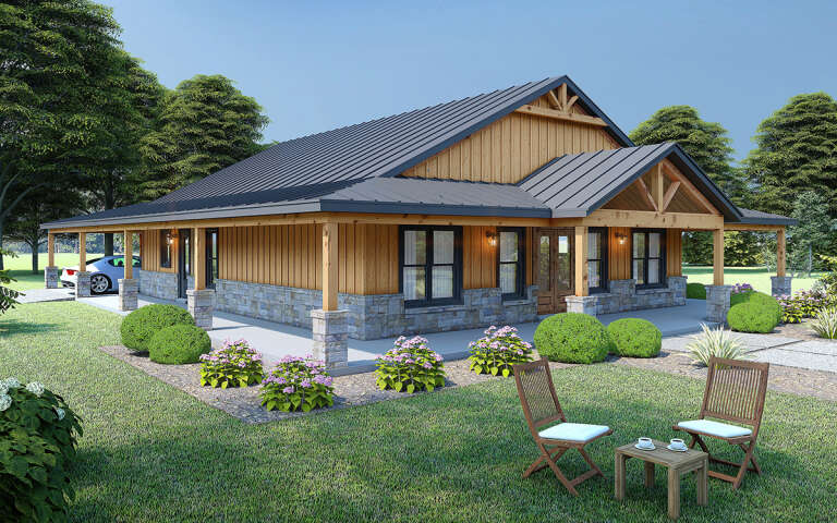 House Plan House Plan #31392 Angled Front Elevation