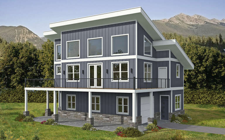House Plan House Plan #31395 Angled Front Elevation