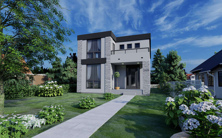 House Plan House Plan #31397 Angled Front Elevation