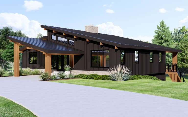 House Plan House Plan #31399 Angled Front Elevation