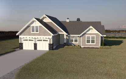 Ranch House Plan #2464-00138 Elevation Photo