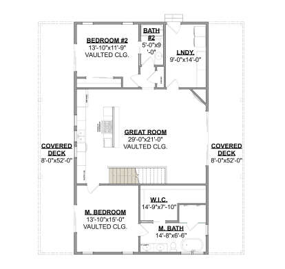 Main Floor w/ Basement Stairs Location for House Plan #1462-00122
