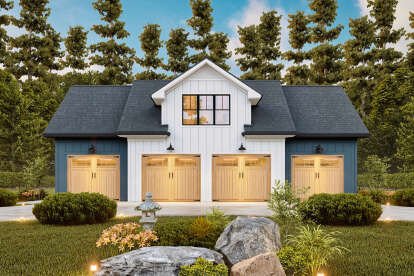 Modern Farmhouse House Plan #699-00385 Elevation Photo