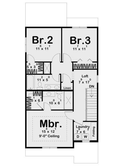 Second Floor for House Plan #963-01012