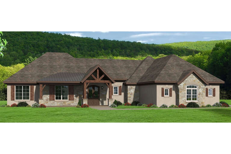 House Plan House Plan #31421 Angled Front Elevation