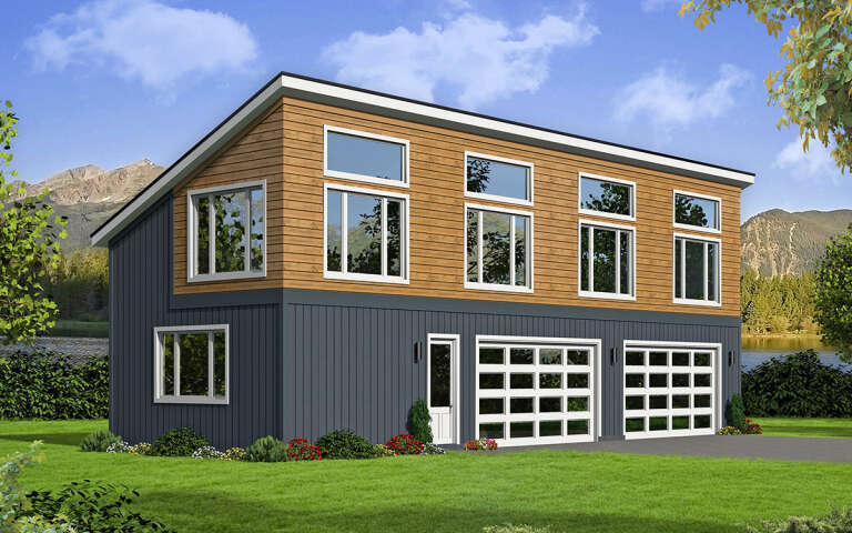 House Plan House Plan #31422 Angled Front Elevation