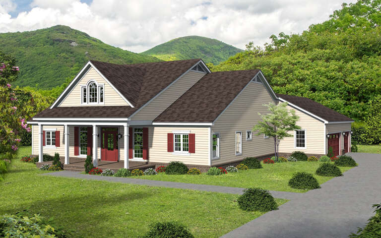 House Plan House Plan #31423 Angled Front Elevation