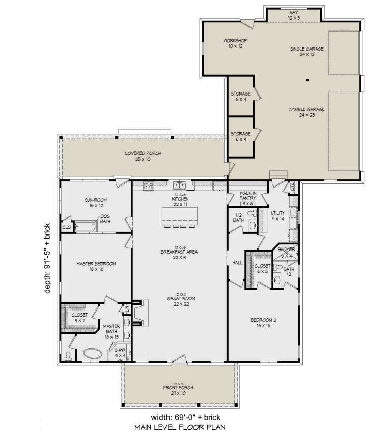 House Plan House Plan #31423 Drawing 1