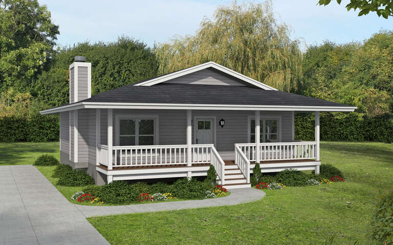 House Plan House Plan #31426 Angled Front Elevation