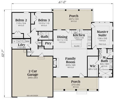 Main Floor  for House Plan #009-00407