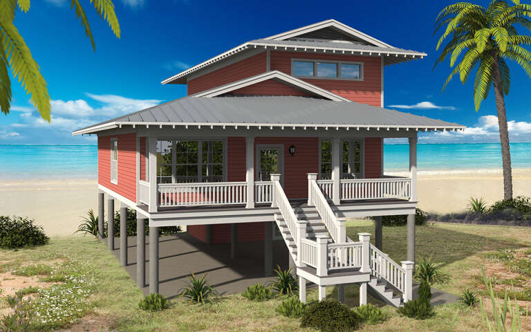 House Plan House Plan #31430 Angled Front Elevation