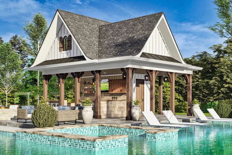 House Plan House Plan #31435 Angled Front Elevation