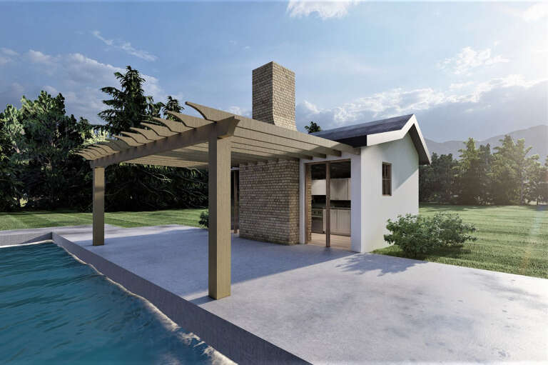 House Plan House Plan #31440 Angled Front Elevation