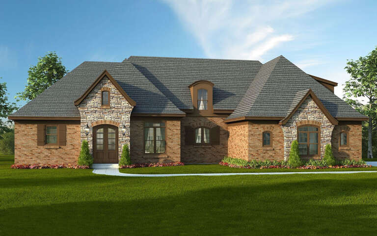 House Plan House Plan #31441 Angled Front Elevation