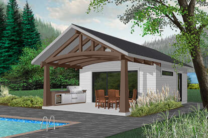 Modern House Plan #034-01382 Elevation Photo