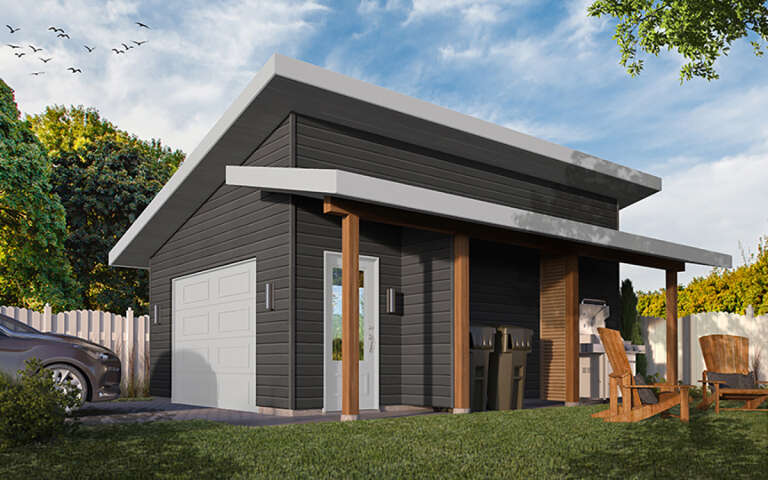 Modern 1 Car Garage Plan - 384 Square Feet | Floor Plan #034-01383 ...