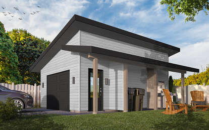 Modern House Plan #034-01383 Elevation Photo
