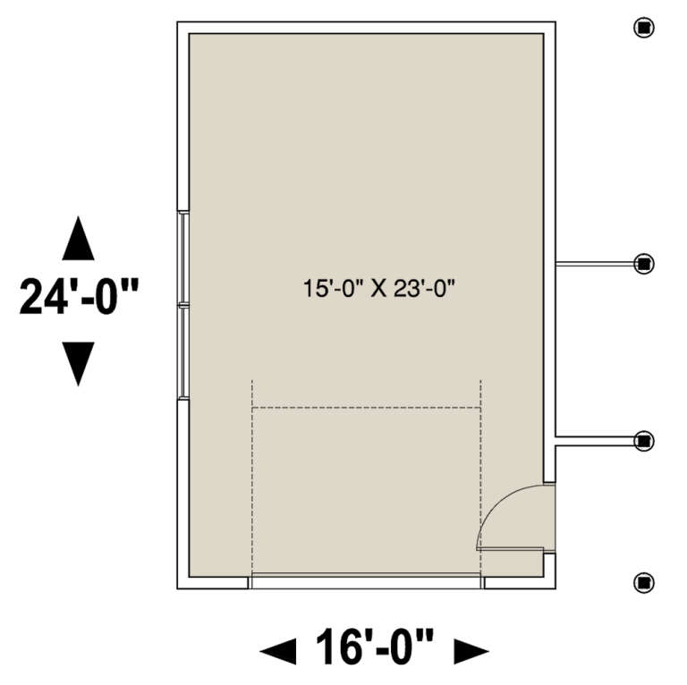 Modern 1 Car Garage Plan - 384 Square Feet | Floor Plan #034-01383 ...