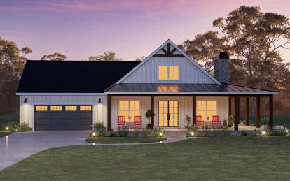 Modern Farmhouse House Plan #009-00408 Elevation Photo