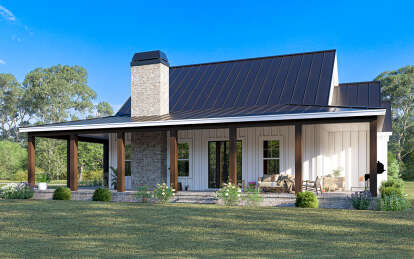 Modern Farmhouse House Plan #009-00408 Elevation Photo