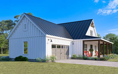 Modern Farmhouse House Plan #009-00408 Elevation Photo