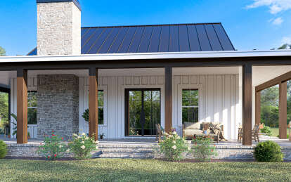 Modern Farmhouse House Plan #009-00408 Elevation Photo