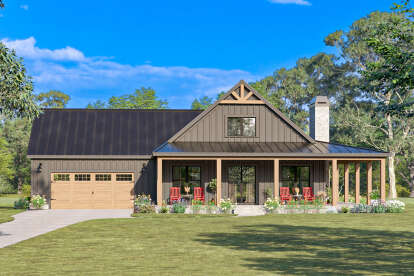 Modern Farmhouse House Plan #009-00408 Elevation Photo
