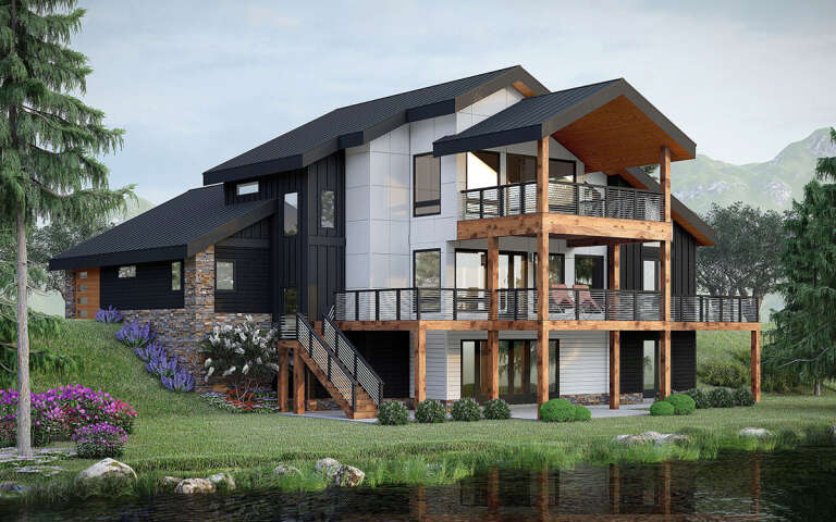 House Plan House Plan #31455 Angled Front Elevation