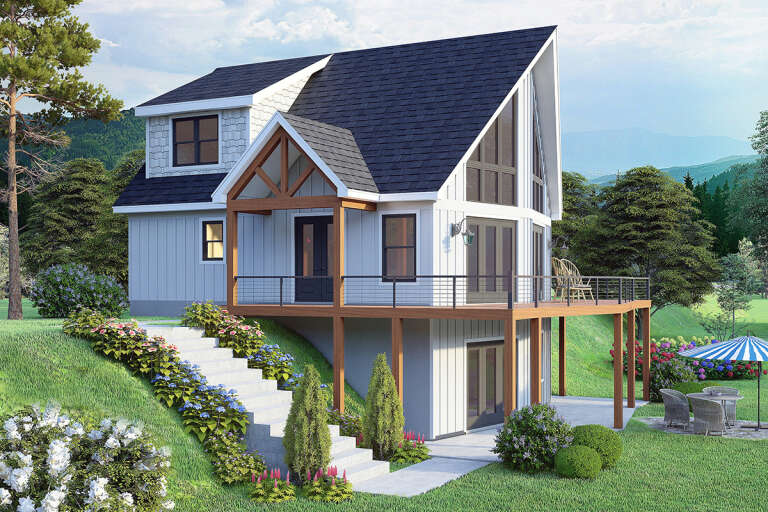 House Plan House Plan #31460 Angled Front Elevation