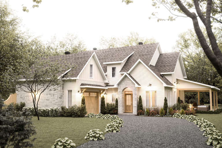 House Plan House Plan #31465 Angled Front Elevation