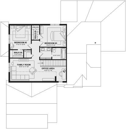 Second Floor for House Plan #034-01386