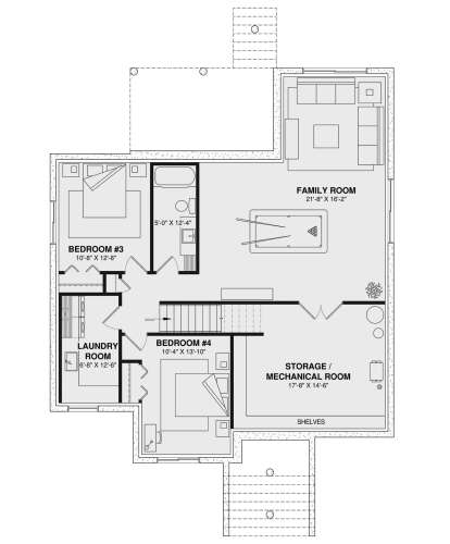 Basement for House Plan #034-01387