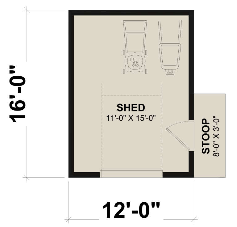 Country Shed Plan - 192 Square Feet | Floor Plan #034-01389 | America's ...