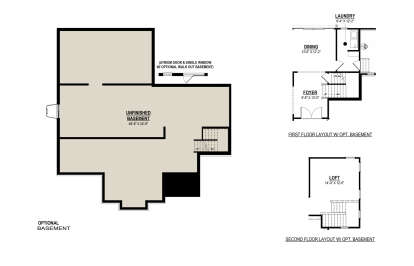 Optional Basement Options for House Plan #6261-00004