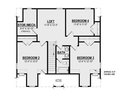 Second Floor for House Plan #6261-00006