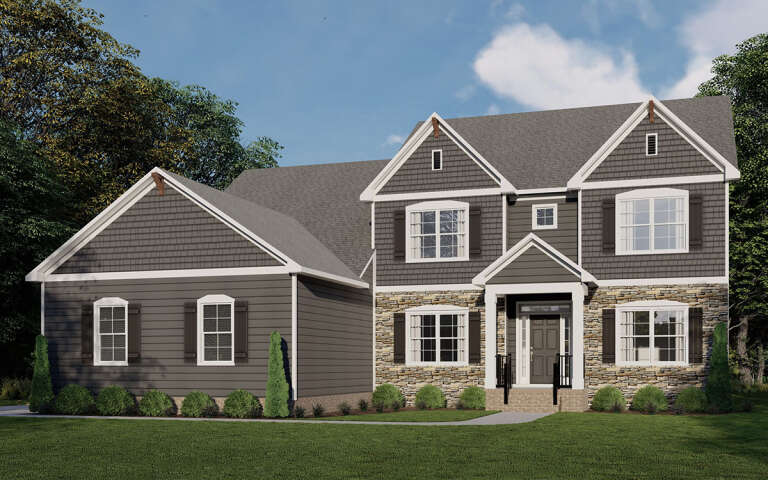 House Plan House Plan #31480 Angled Front Elevation