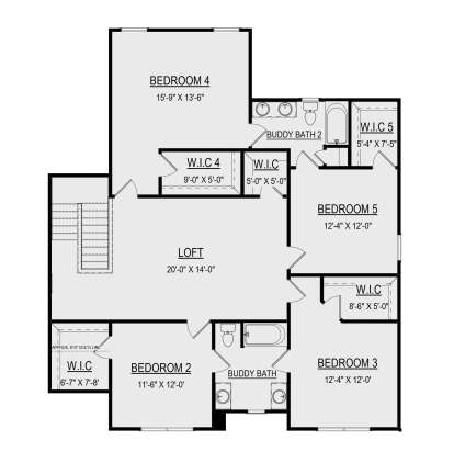 Second Floor for House Plan #6261-00008
