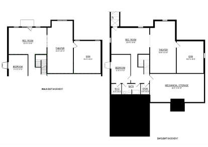 Basement Options for House Plan #6261-00008