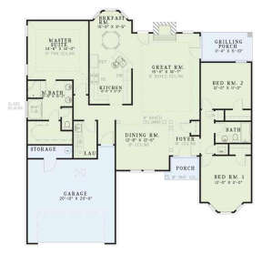 Floorplan 1 for House Plan #110-00116